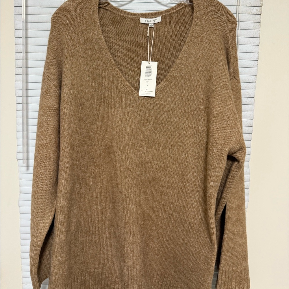 Z Supply Women's Scoop Neck Sweater in Camel Brown